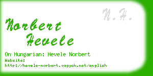 norbert hevele business card